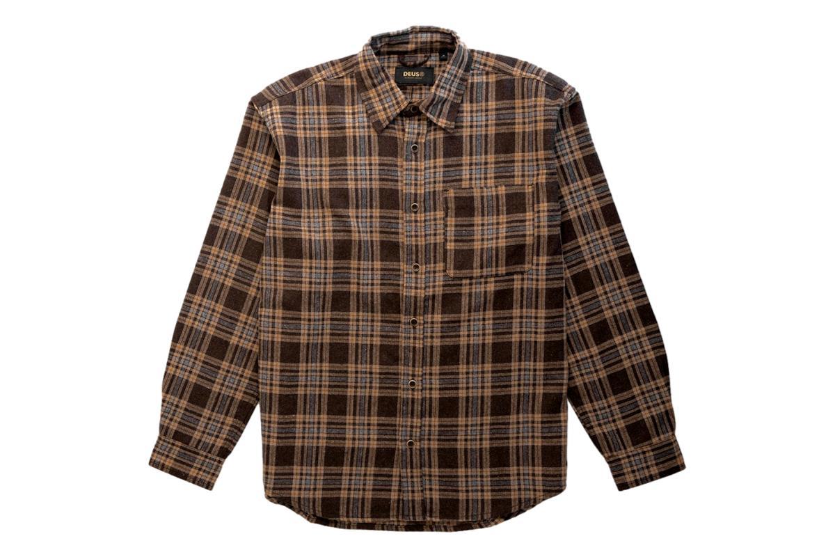 その他 TEN CHECK SHIRT XL BROWN Deus Ex Machina Allan Flannel Shirt - Choc/Brown | Garmentory