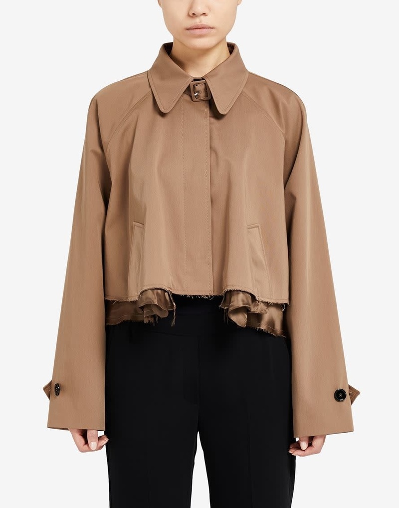 MM6 Maison Margiela Cut Off Cropped Trench Coat - Brown