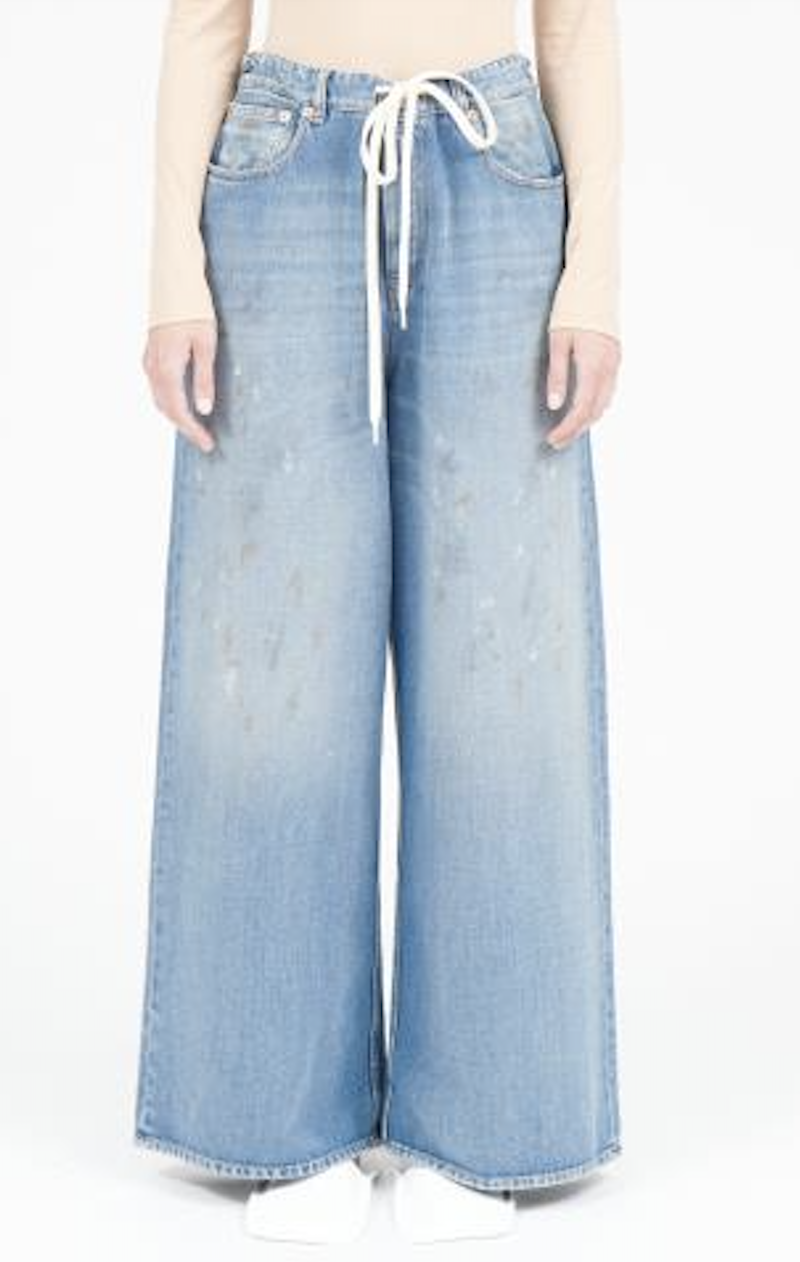MM6 Maison Margiela Wide Leg paint splatter Jeans - Blue