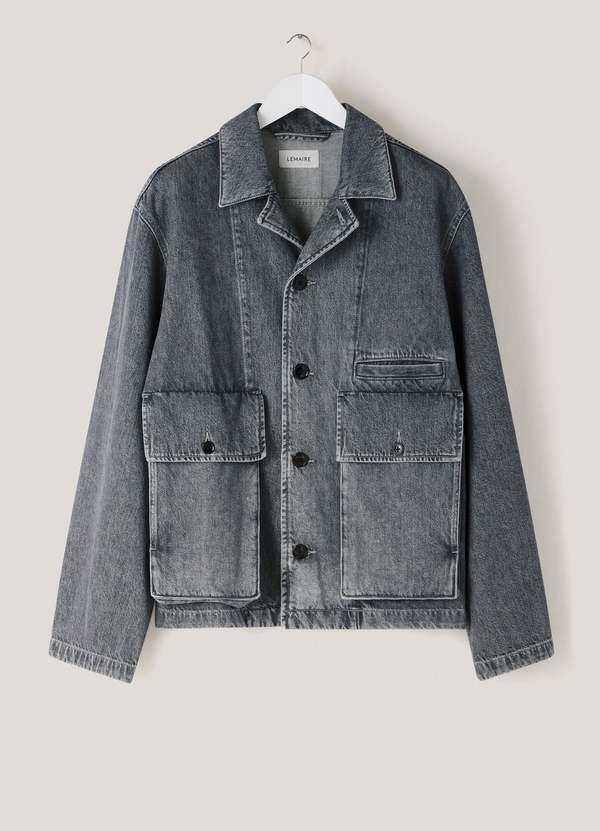 Lemaire Boxy Blouson - Denim Stone Grey | Garmentory
