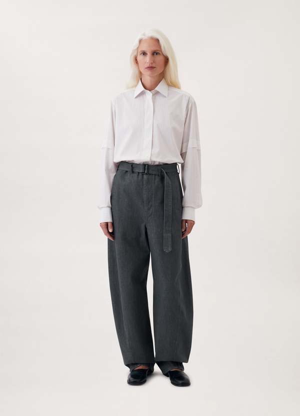Lemaire Twisted Belted Pants - Denim Grey | Garmentory