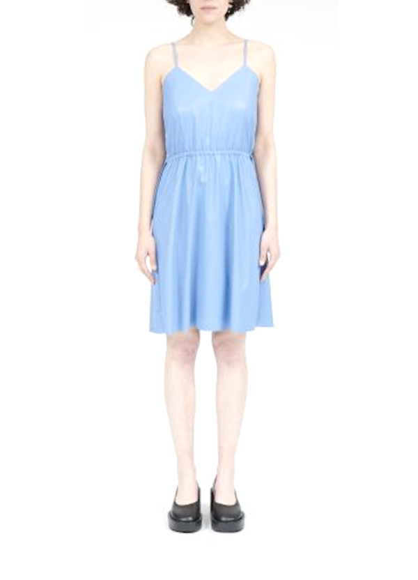 MM6 Maison Margiela Vegan Leather Dress - Light Blue | Garmentory