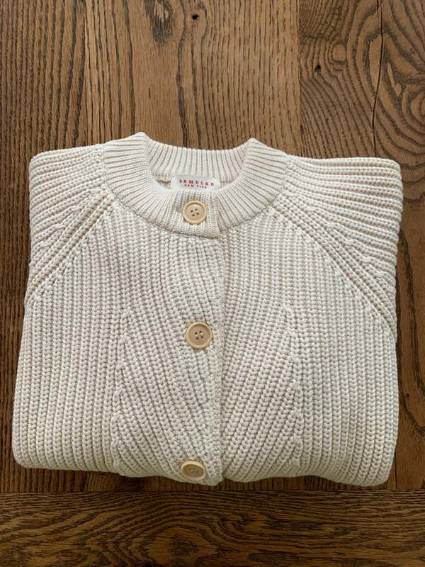 demylee Jodie Organic Cotton Cardigan - cream | Garmentory