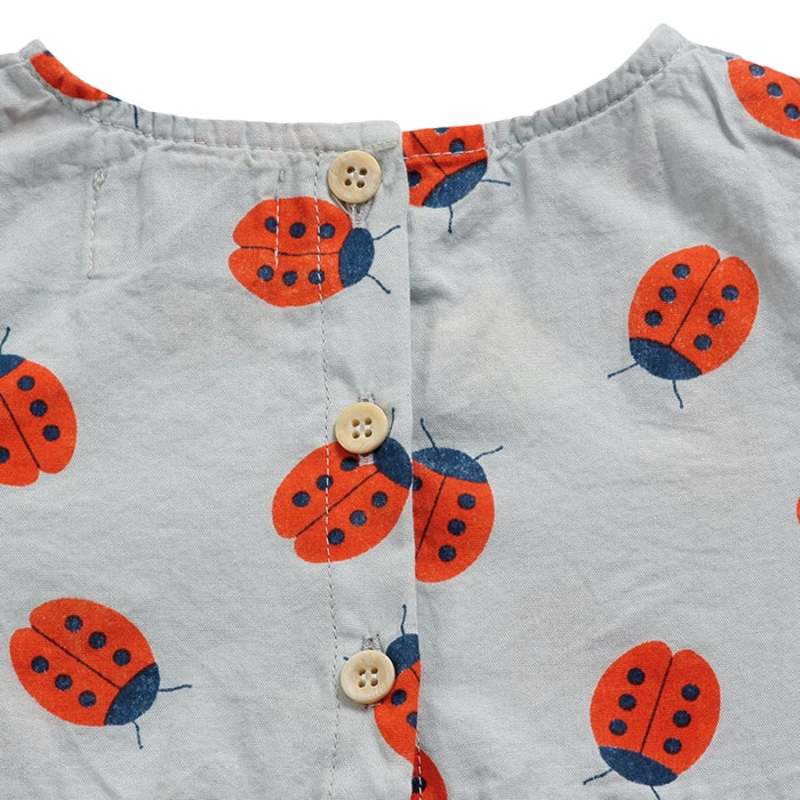 Kids Bobo Choses Baby All Over Ladybug Print Dress Grey Garmentory