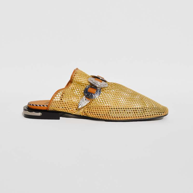 Toga Pulla Buckled Mesh Mules - Beige | Garmentory 