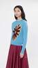 Marni Long Sleeve Recycled Cashmere with Flower Intarsia - Turquoise - Thumbnail 2