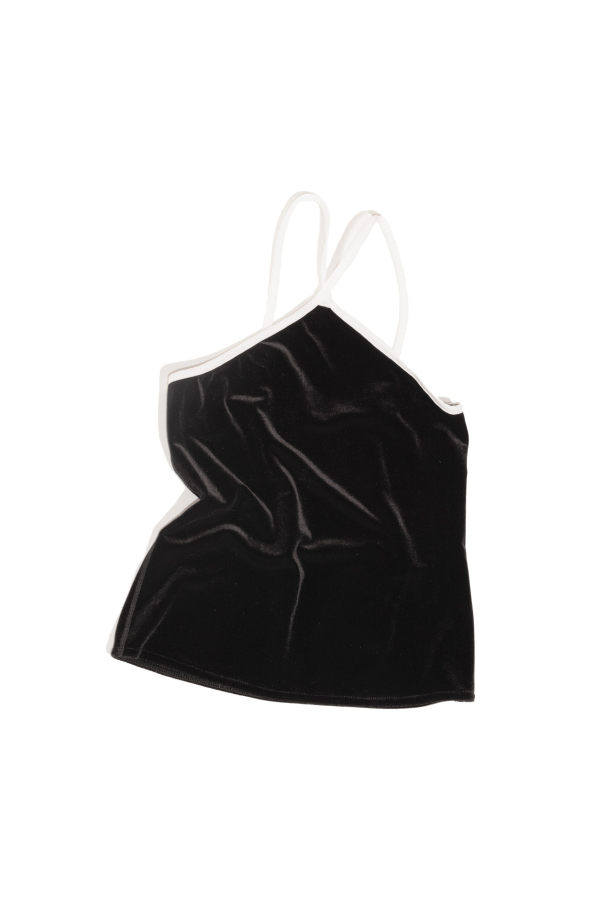 Simone Wild Velvet Strap Top - Black/White
