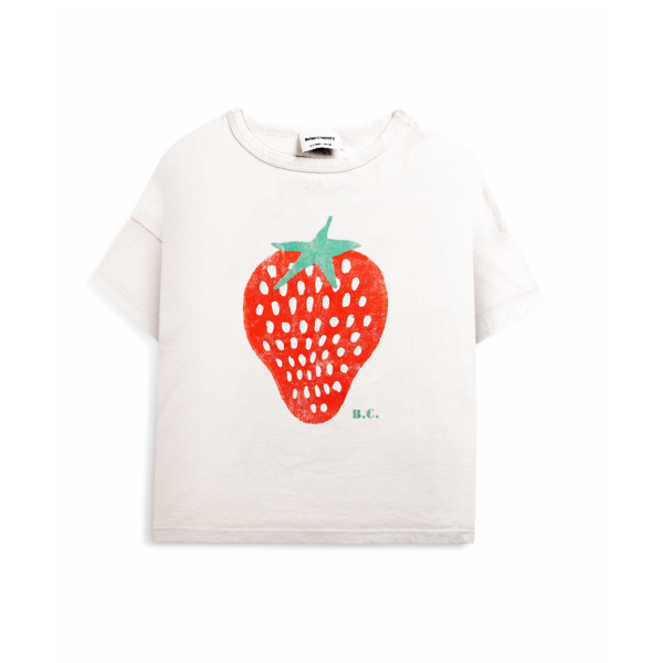 Kids Bobo Choses Strawberry Short Sleeve T-Shirt Off White on Garmentory