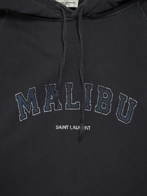 PRE-LOVED Saint Laurent Paris M Malibu Print Cotton Hoodie SWEATER