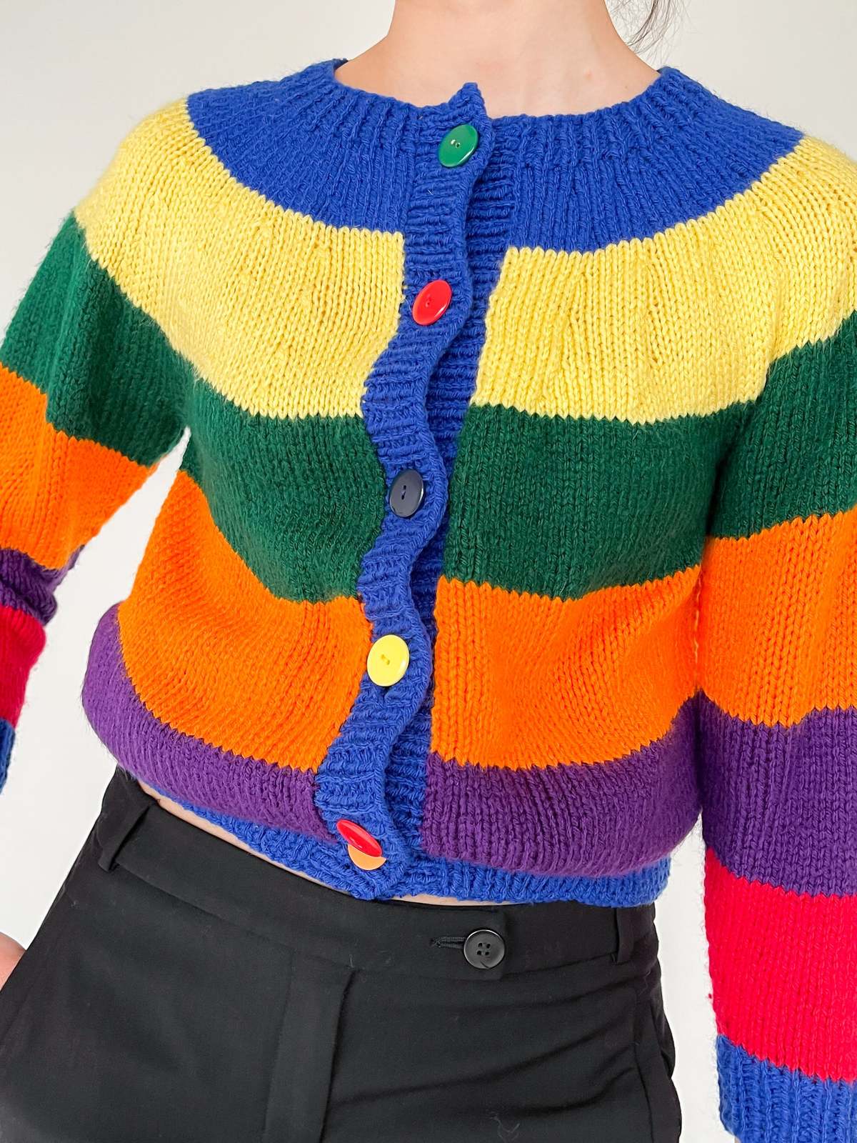 Multicolour Striped Cardigan Sweater