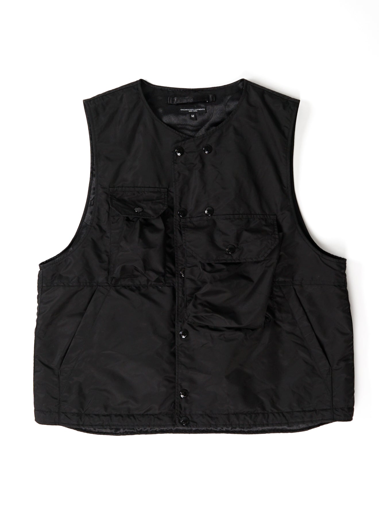 Engineered Garments Flight Satin Nylon Cover Vest - Black | Garmentory