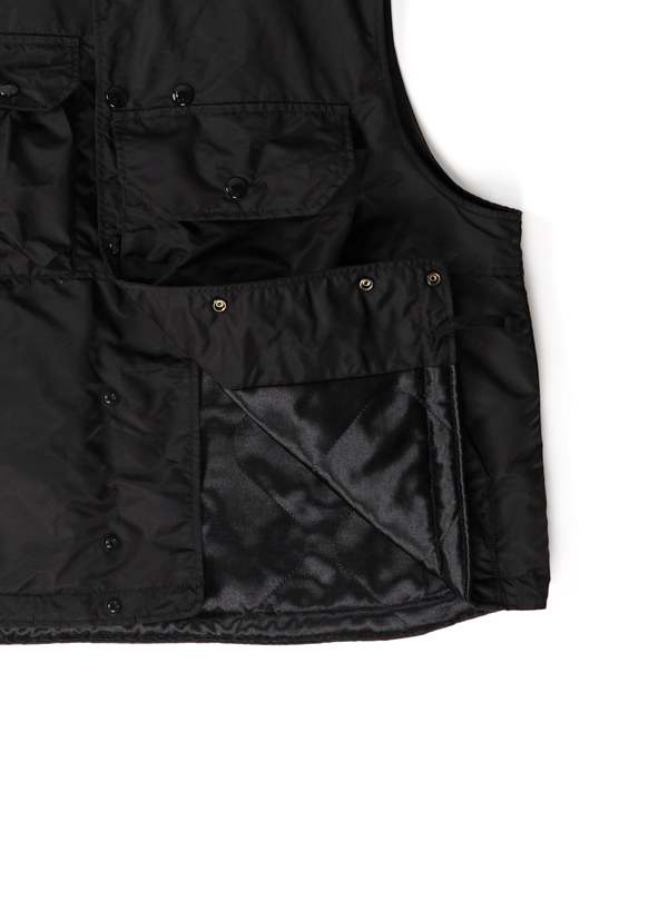 Engineered Garments Flight Satin Nylon Cover Vest - Black | Garmentory