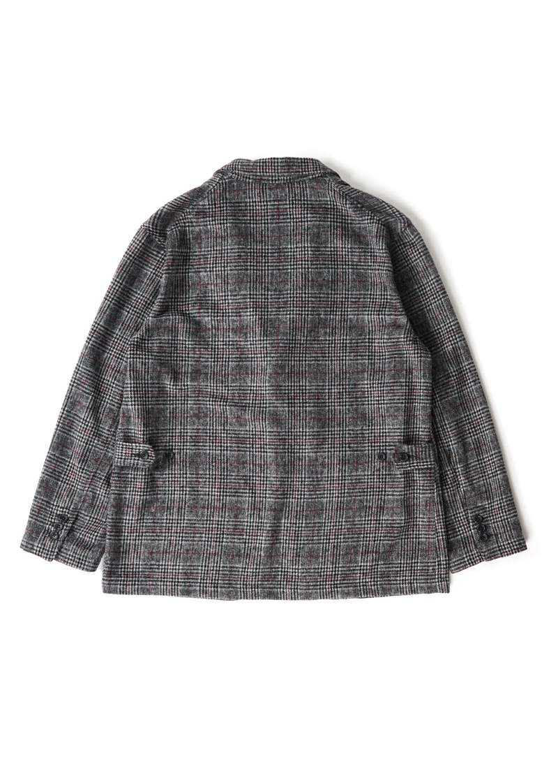 Engineered Garments Poly Wool Loiter Jacket - Grey/Maroon Glen 