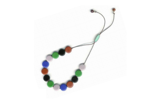 I. RONNI KAPPOS MULTI-DISKS LAVENDER COBALT BRACELET I. RONNI KAPPOS MULTI-DISKS LAVENDER COBALT BRACELET