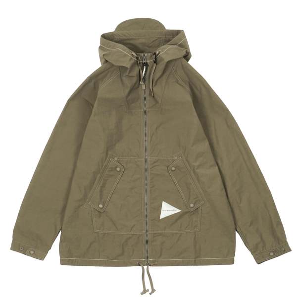 and wander NYLON TAFFETA HOODIE SWEATER - KHAKI | Garmentory