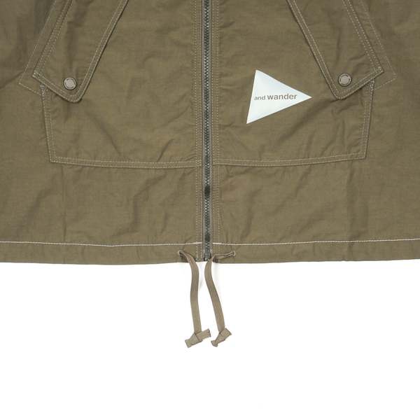 and wander NYLON TAFFETA HOODIE SWEATER - KHAKI | Garmentory