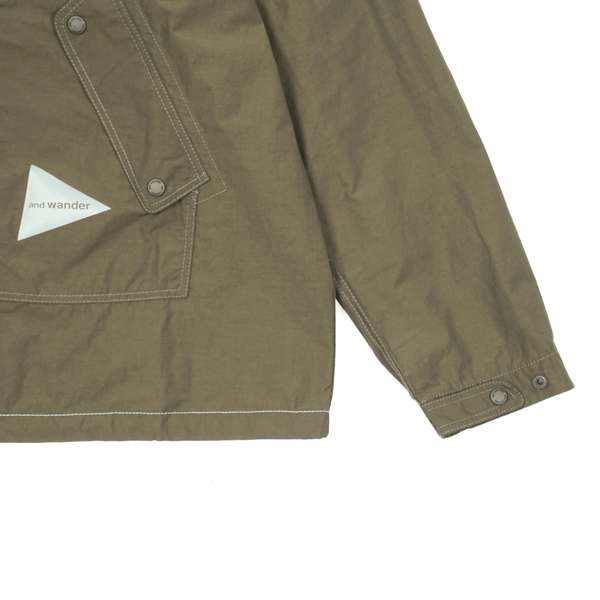and wander NYLON TAFFETA HOODIE SWEATER - KHAKI | Garmentory