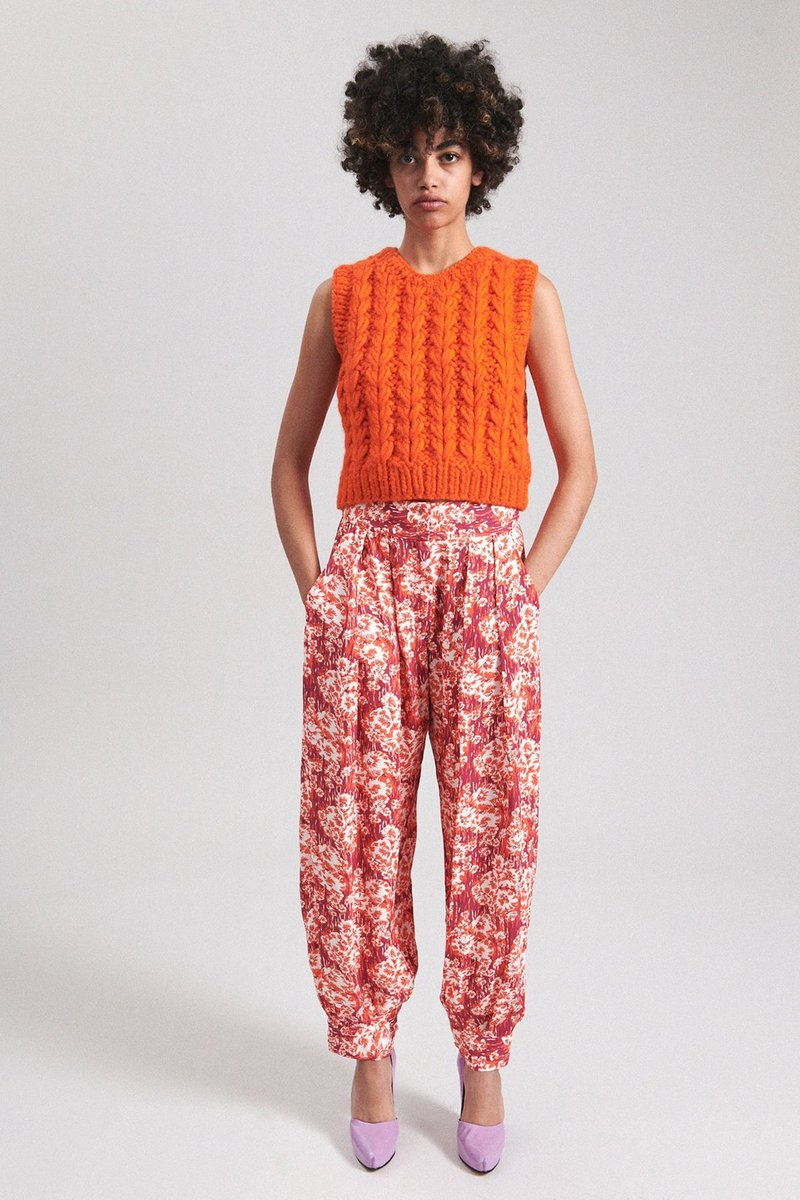 Lemon◡̈chimala | RACHEL KNIT PULL VEST LISTHA Womens Casual Chunky Knit Vest Gold Button Down Crop