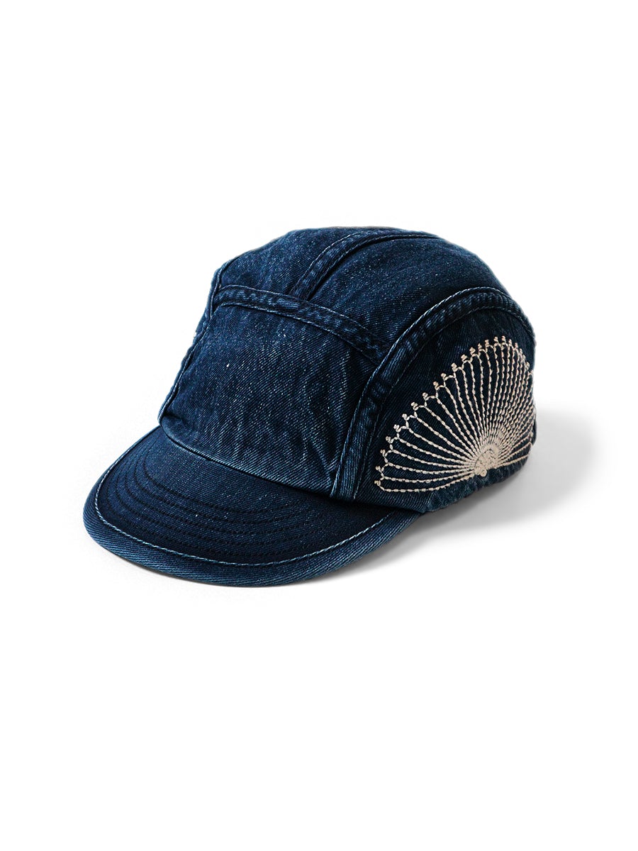 Kapital 10oz IDG Denim Furoshiki Embroidery Camp Cap - Indigo
