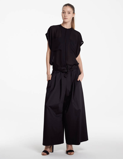 Tome Black Cotton Sateen Karate Pant Tome Black Cotton Sateen Karate Pant