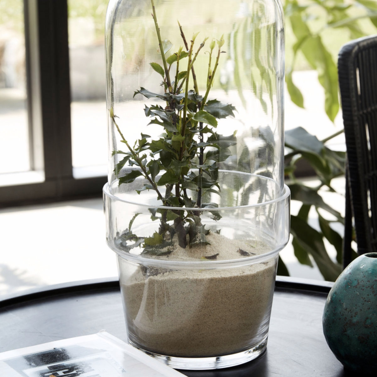 House Doctor Glass Bell W. Planter - Clear - Image 1 of 4