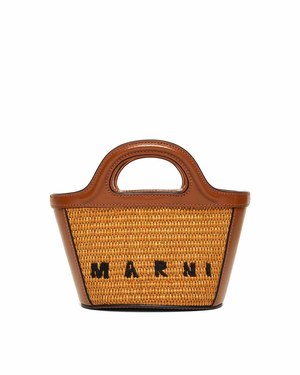 Marni - Tropicalia Summer Micro Bag in Brown Leather | Garmentory