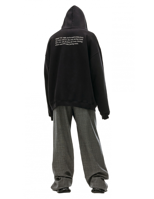VETEMENTS Black Hoodie Fuck Verb Printed | Garmentory