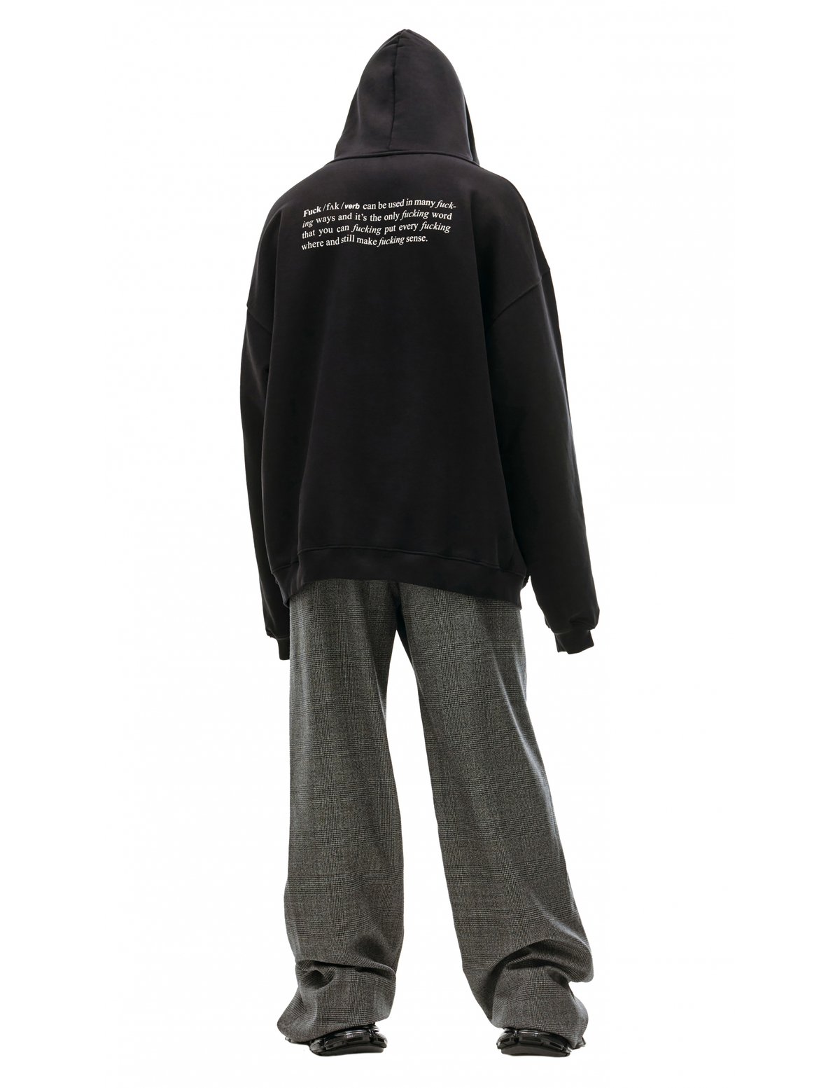 VETEMENTS Black Hoodie Fuck Verb Printed | Garmentory