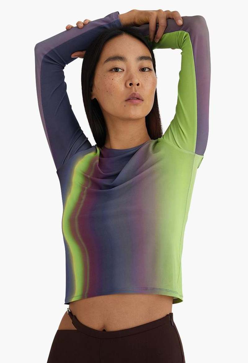 Paloma Wool Iceland Top - blue northern lights print