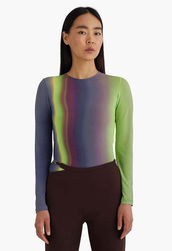 Paloma Wool Iceland Top - blue northern lights print