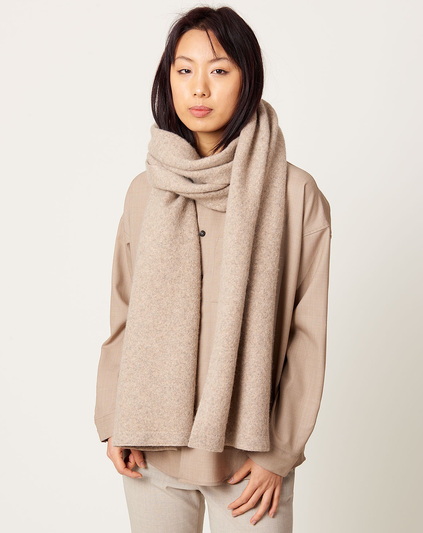 LAUREN MANOOGIAN/ローレン マヌージアンWIDE SCARF Lauren Manoogian Felt Wide Scarf - Moth | Garmentory