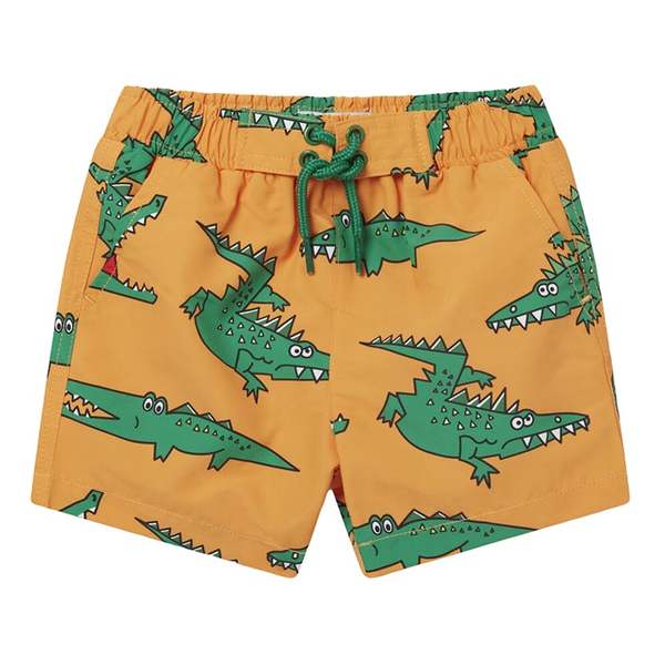 Kids Stella McCartney Baby Crocs Swim Shorts Orange on Garmentory