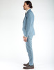 18 Waits Desert Blues Blazer Blue Herringbone Linen - Thumbnail 4