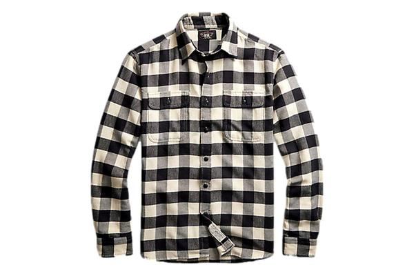 RRL Buffalo Check Twill Workshirt - Black/Cream | Garmentory