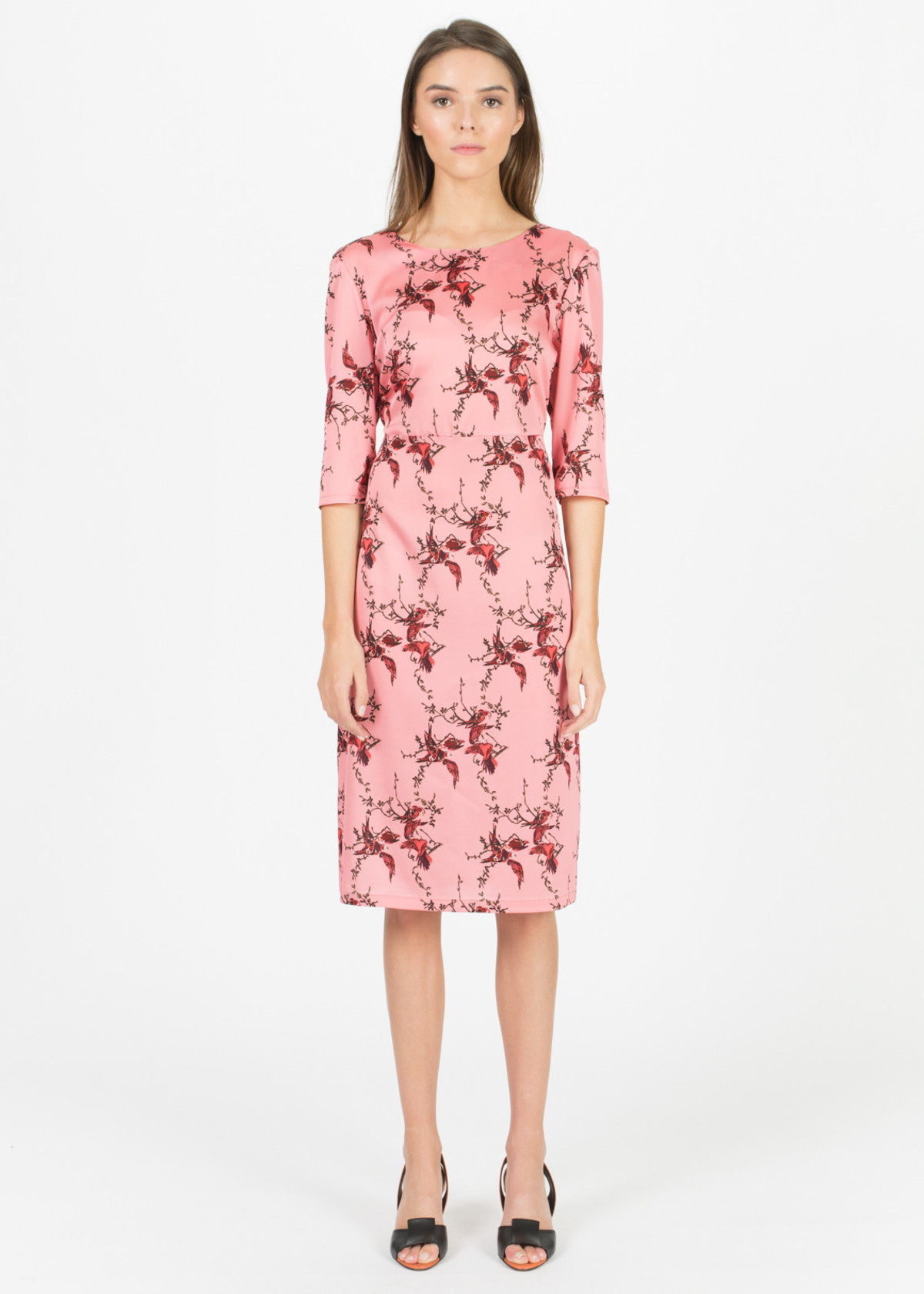 Laura Urbinati 3/4 Sleeve Silk Dress - Image 3 of 6