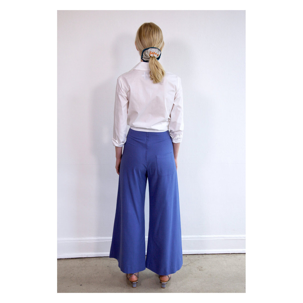 Town Clothes Quintana Palazzo Pant - Sapphire - Image 7 of 8