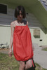 Electric Feathers Convertible Drawstring Dress/Top in Vermillion - Thumbnail 6