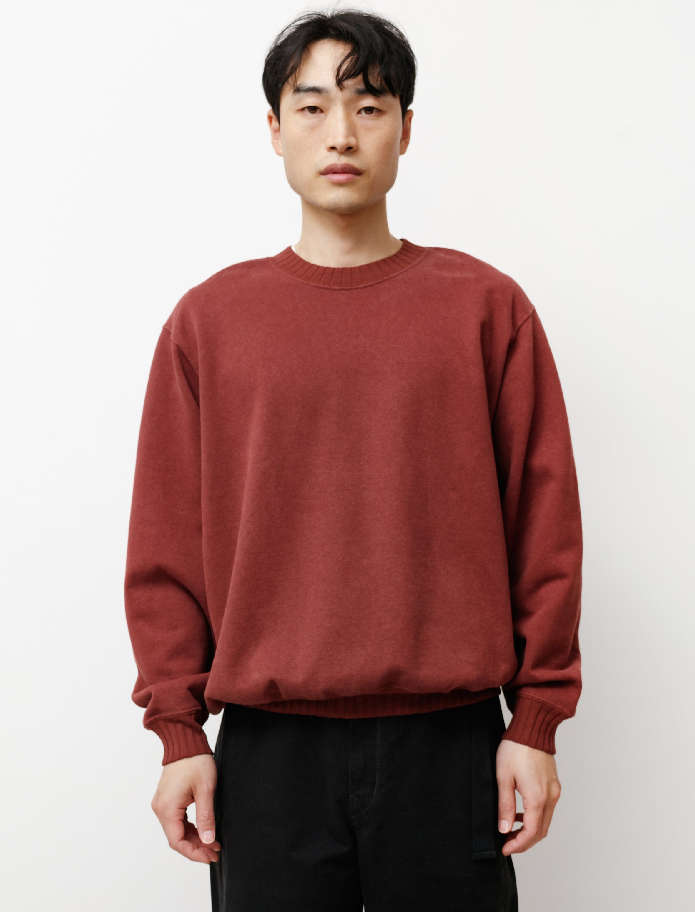 Evan Kinori Organic Cotton Hemp Crewneck Sweatshirt - Brick