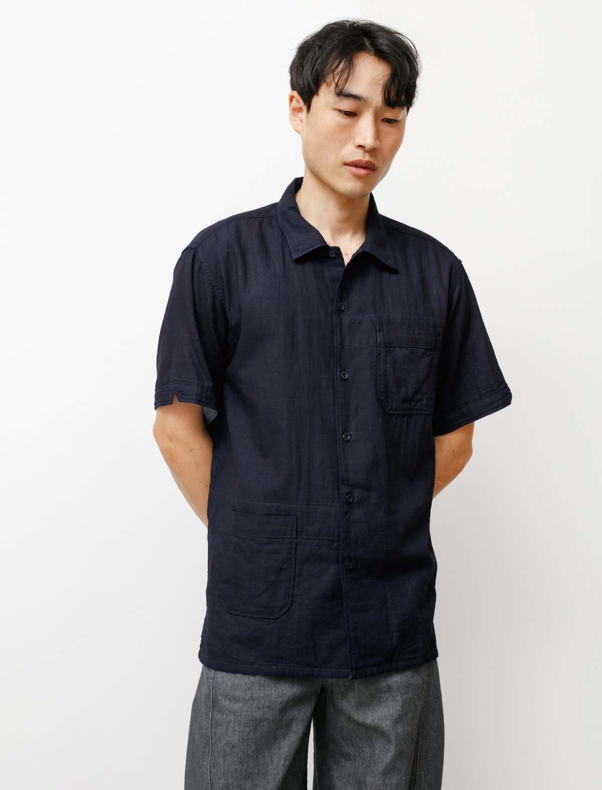 トップス ENGINEERED GARMENTS Camp Shirt Indigo S Engineered Garments Camp Shirt - Indigo | Garmentory