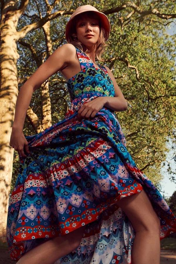 Borgo de Nor Mila Maxi Dress - Talitha Blue on Garmentory