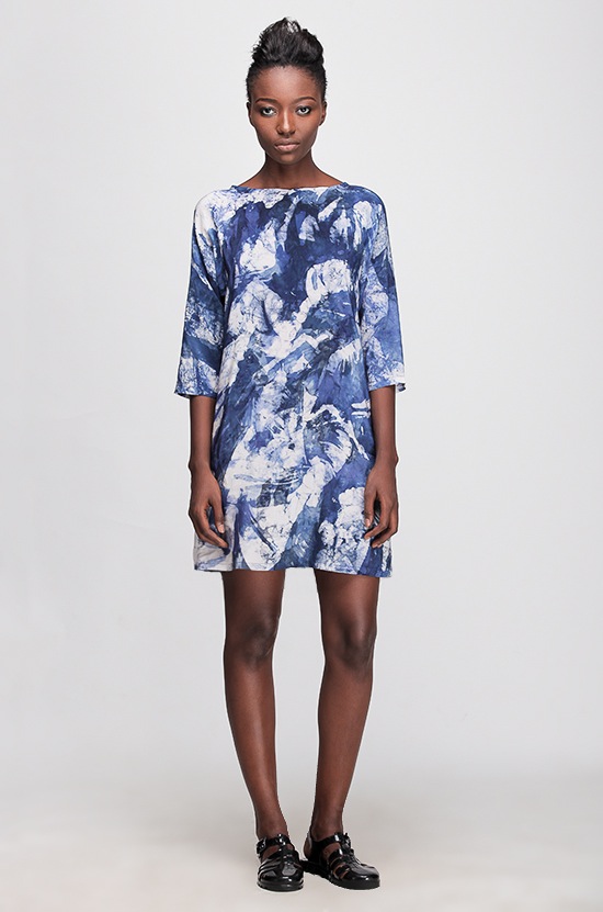Osei Duro Linter Dress in Blue Abstract Osei Duro Linter Dress in Blue Abstract