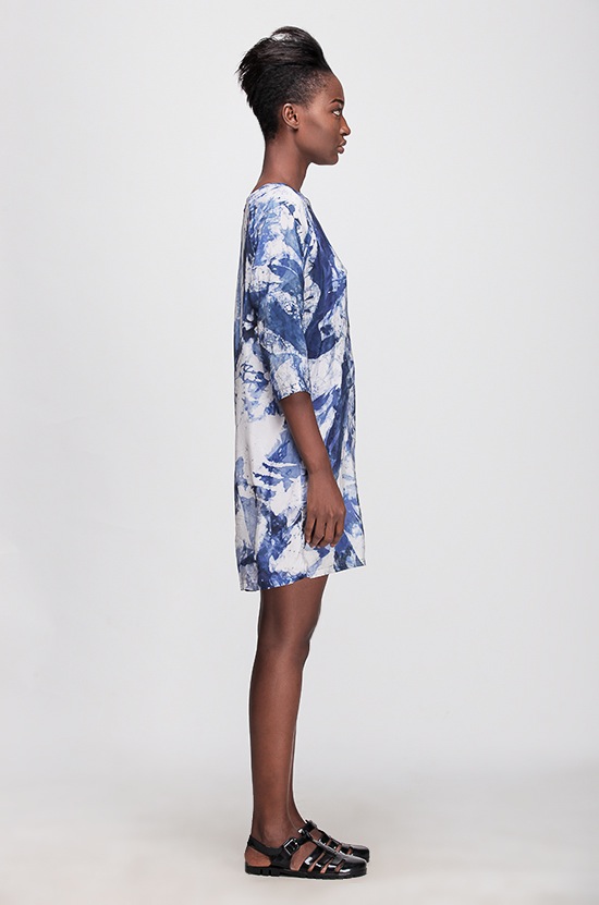 Osei Duro Linter Dress in Blue Abstract Osei Duro Linter Dress in Blue Abstract