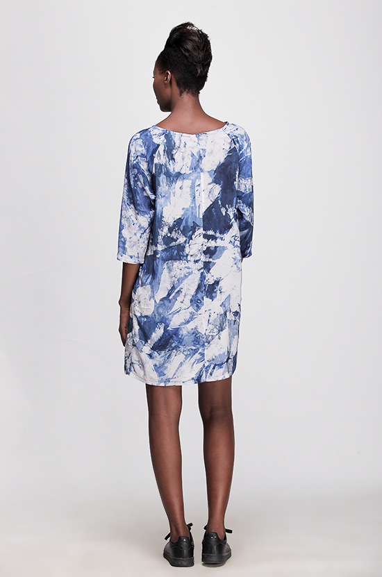 Osei Duro Linter Dress in Blue Abstract Osei Duro Linter Dress in Blue Abstract