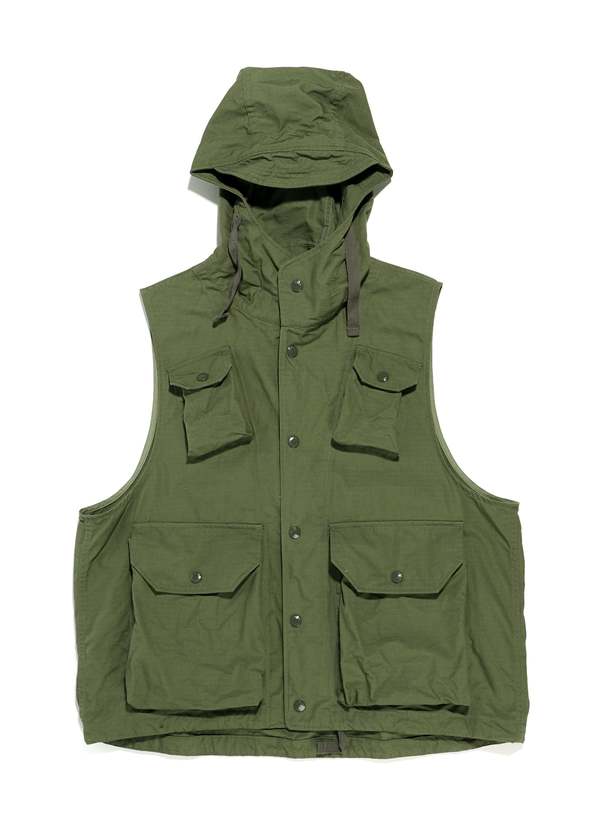 トップス ENGINEERED GARMENTS FIELD VEST Engineered Garments Field Vest in Khaki 3 Layers Nyco Curated at