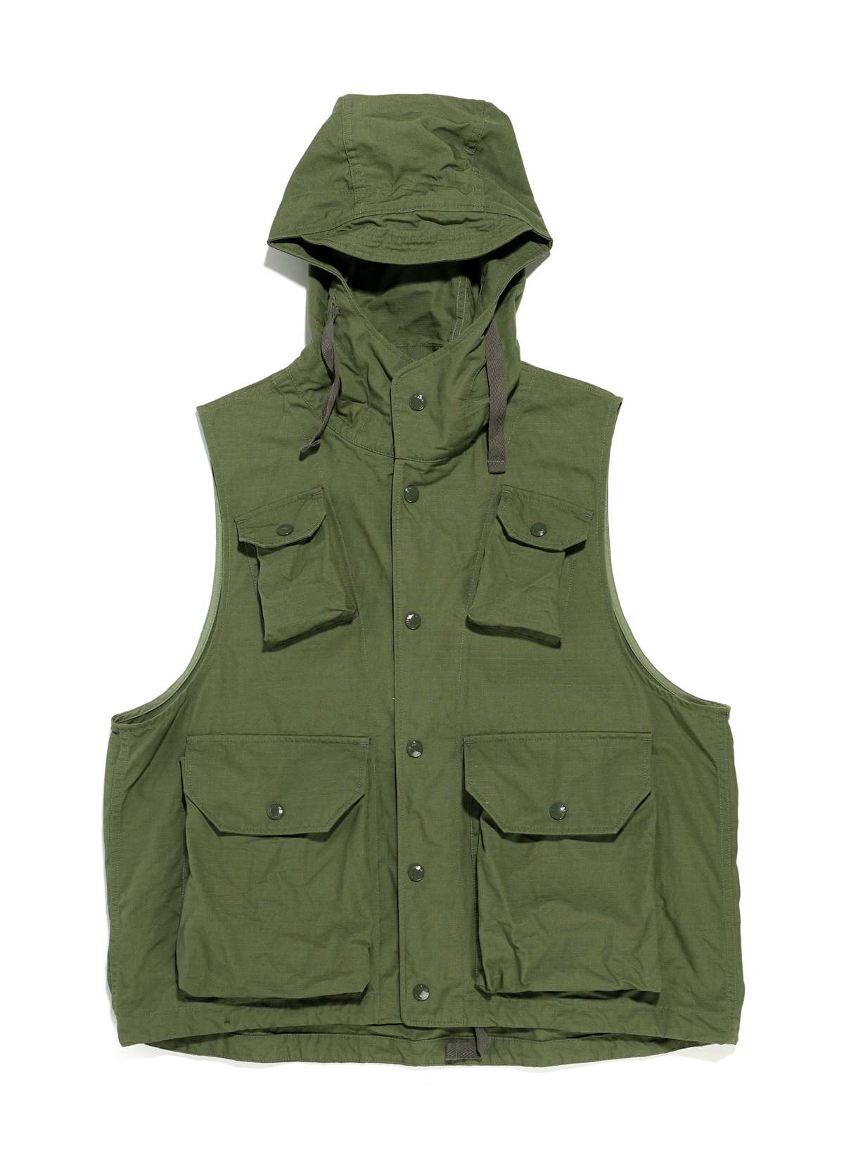 Engineered Garments Cotton Ripstop Field Vest - Olive | Garmentory