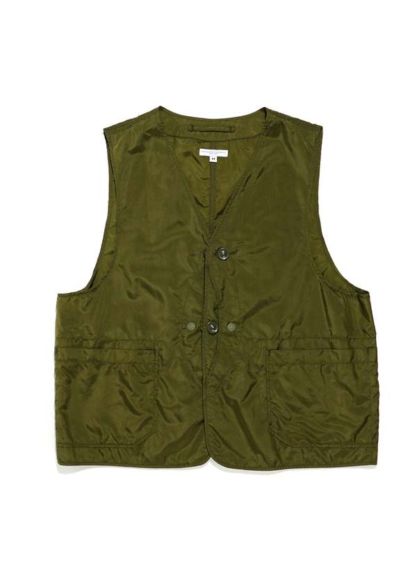 Engineered Garments Nylon Micro Ripstop Upland Vest - Olive
