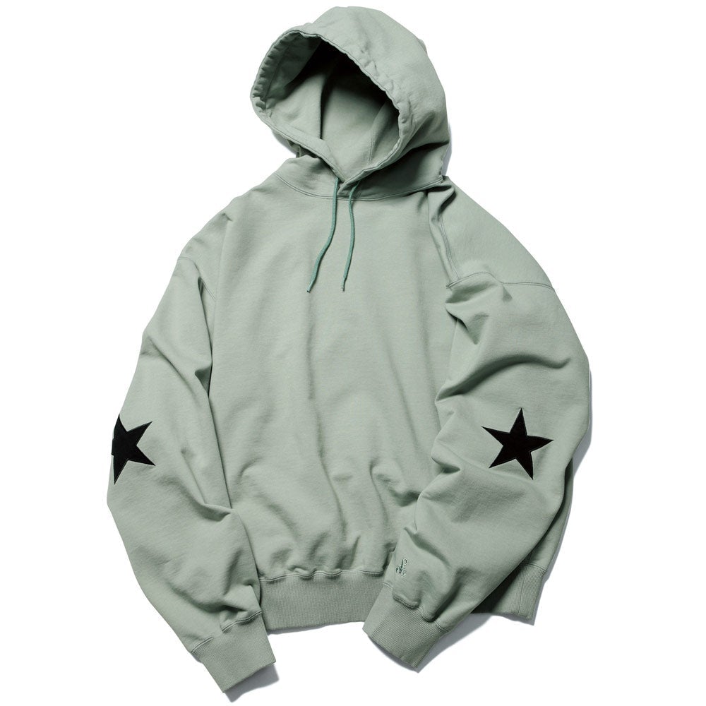 SOPHNET. Star Elbow Patched Wide HOODIE Sweat - Green | Garmentory