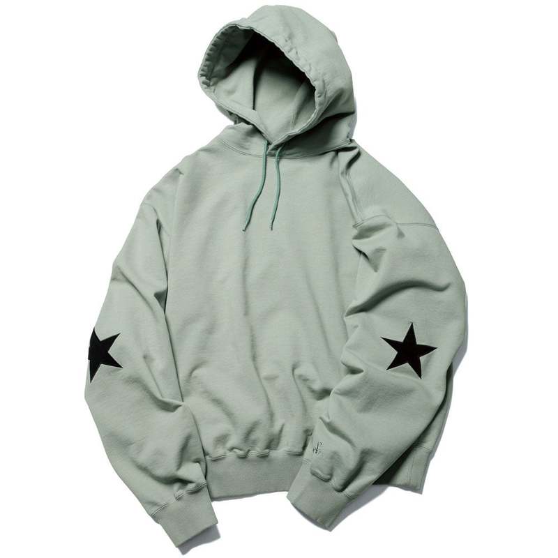 SOPHNET. Star Elbow Patched Wide HOODIE Sweat - Green | Garmentory