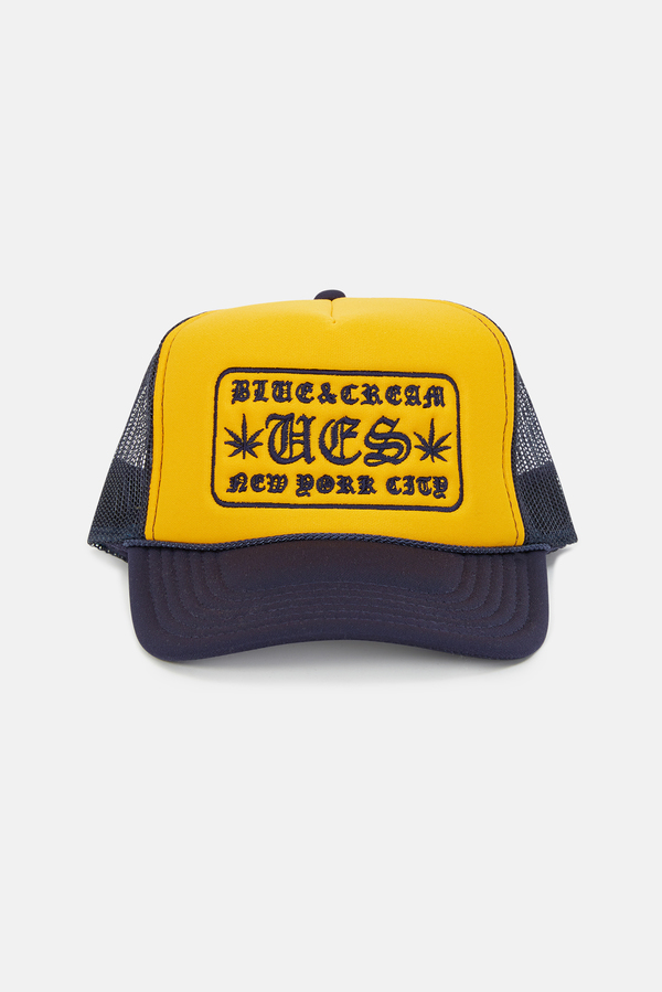 Blue&Cream Mens UES NYC Snapback Hat Navy/Yellow Garmentory