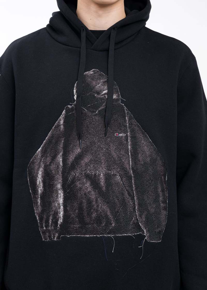 doublet ダブレット / HAND-EMBROIDERY PHOTO STITCH HOODIE Doublet PHOTO STITCH Hoodie SWEATER - BLACK | Garmentory